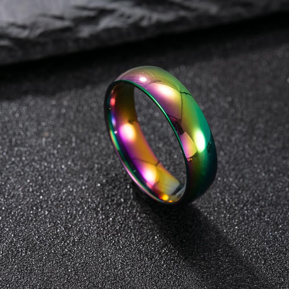 Stainless Steel Ring  Smooth Outer Round Arc Plain Ring Finger Jewelry Accessory