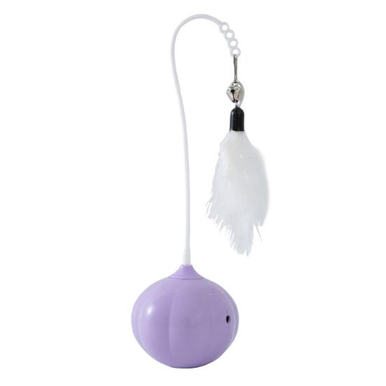 

Tumbler Electric Cat Teasing Stick Concealed Safe Red Lasers Hanging Feathers 360 Degree Rocking Toy Relieves Anxiety Cat Toy фиолетовый