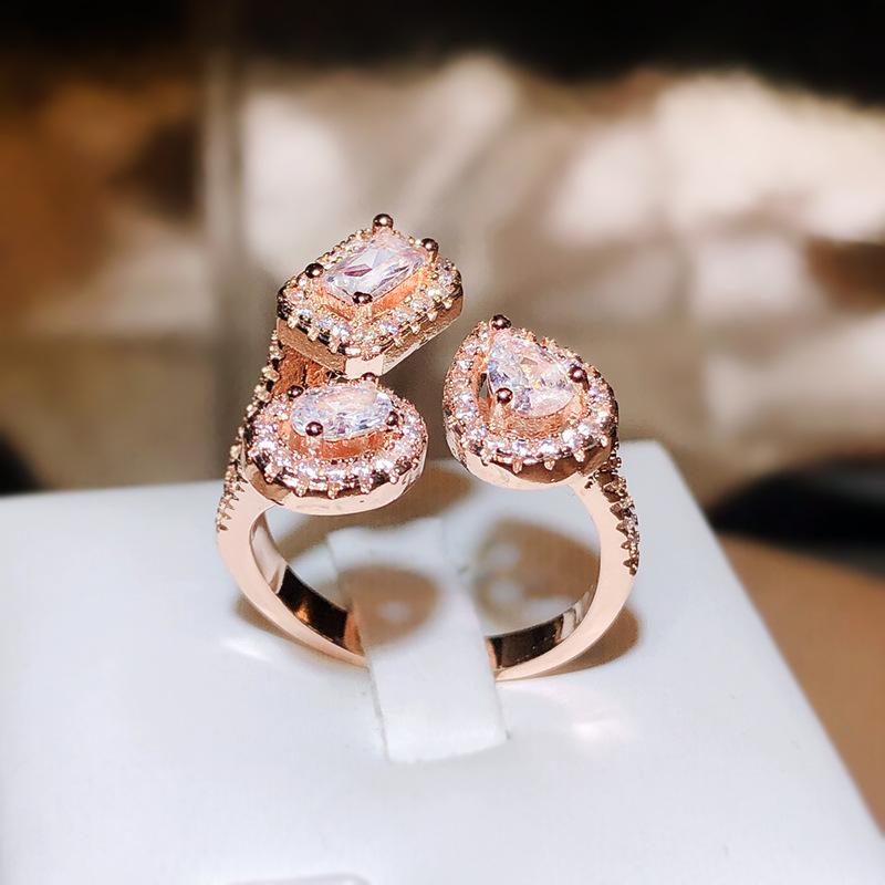 Creative Design Geometric Zircon Ring
