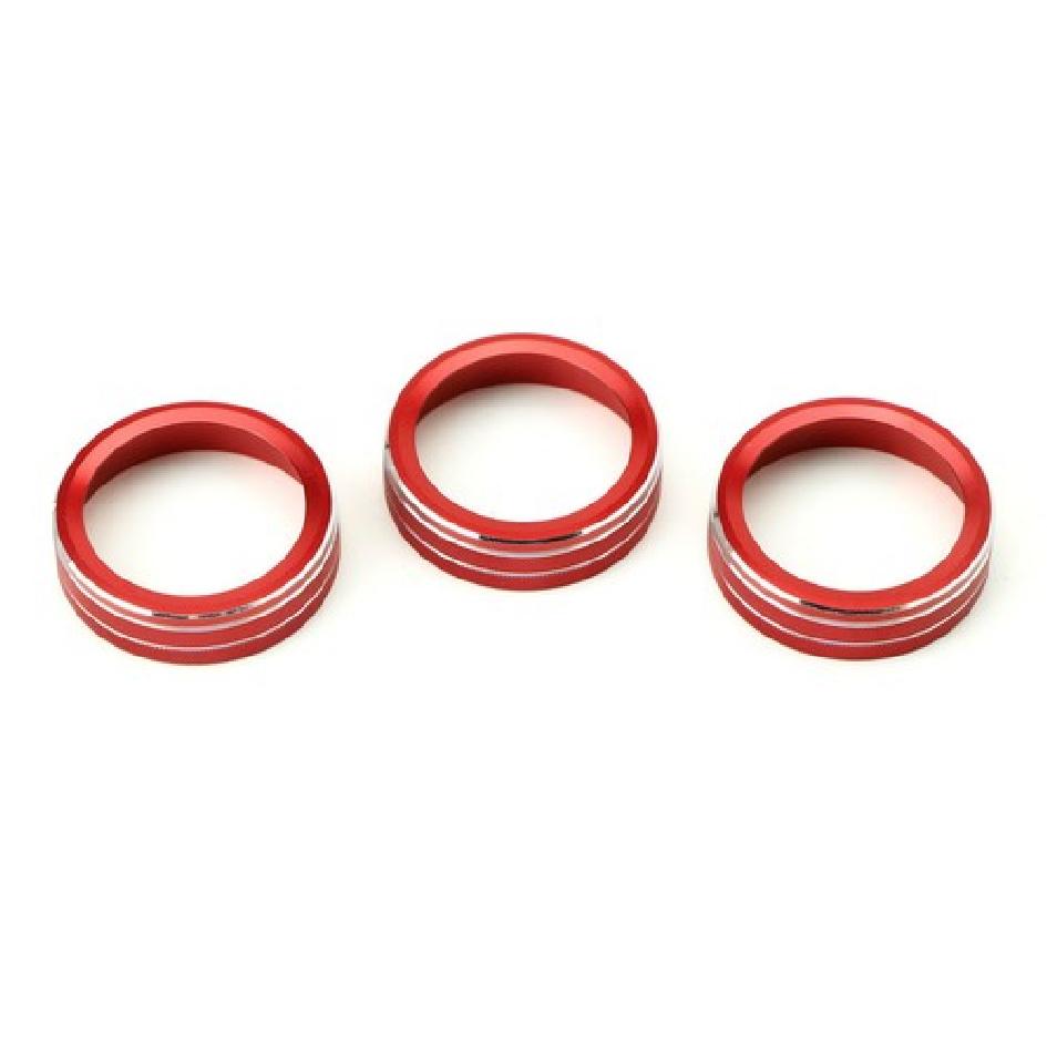Red Aluminum AC Climate Control Knob Ring Covers For 2018-up Volkswagen Atlas