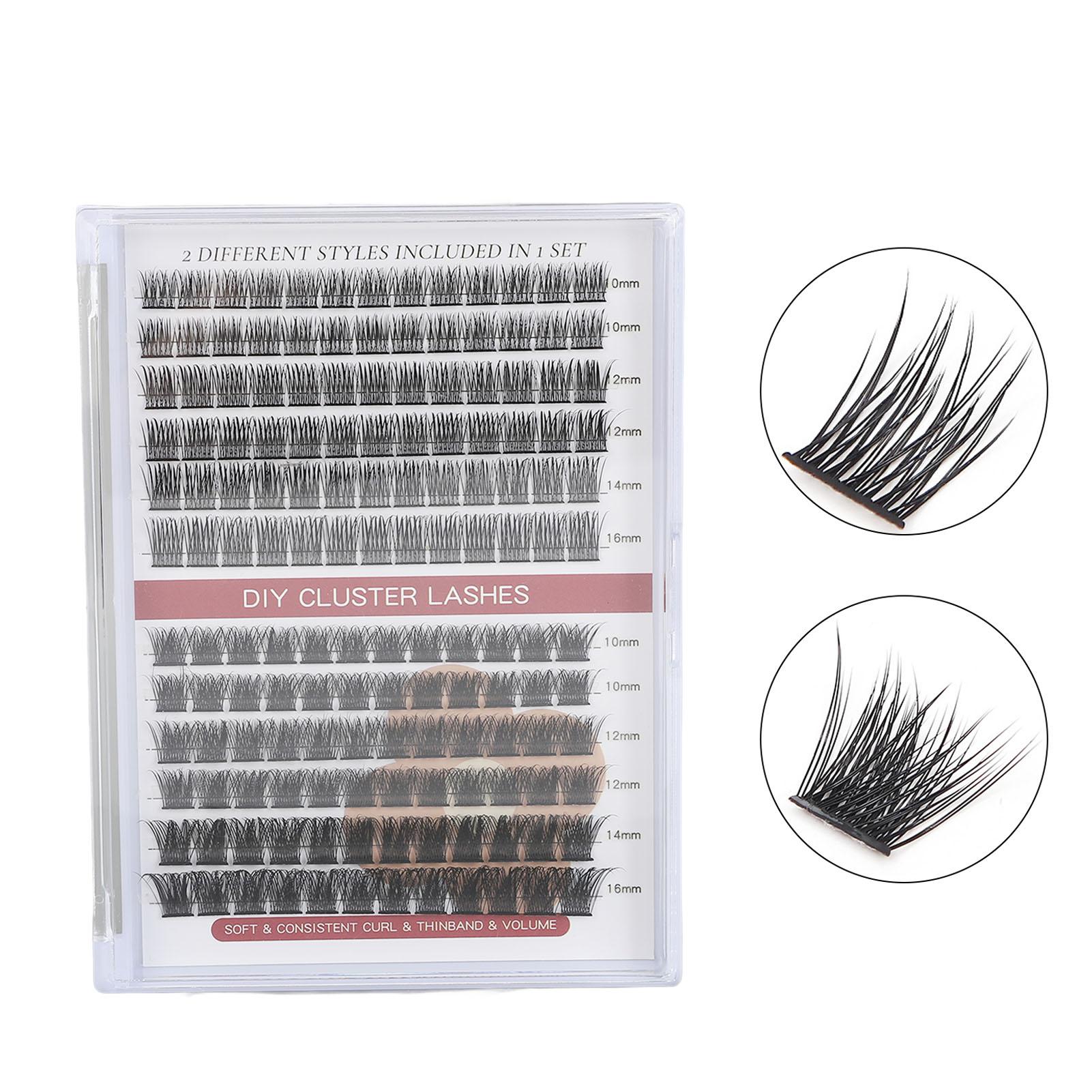 

Cluster Lashes Eyelash Clusters Extensions 10‑16mm Mixed Volume Individual False Lashes Extensio A with B 150 Cluster