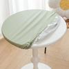 Round Pu Leather Table Cover Solid Color Elastic Tablecloth Waterproof Oilproof Waterproof Dinning Tablecloth Protector Desk Mat