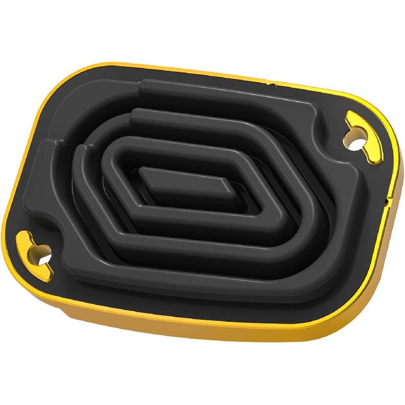 NICECNC Gold Front Brake Master Cylinder Cover Cap with Fluororubber Gasket Brake Pump Cover Compatible with Harley Revival FLH 2021, Replacement for