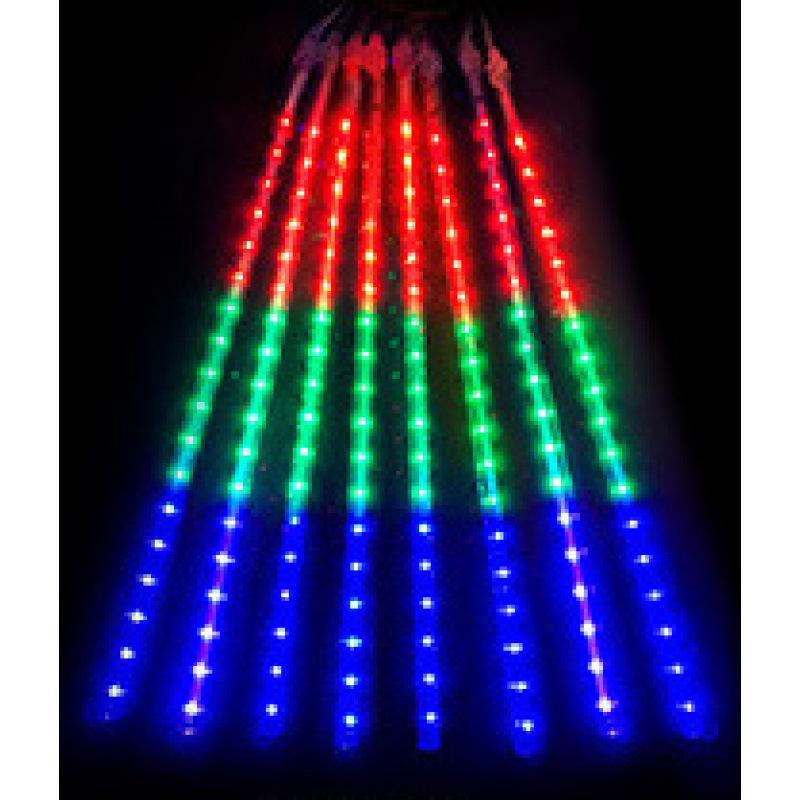LED Meteor Shower Solar String Lights - Waterproof Outdoor Holiday Tree Decoration