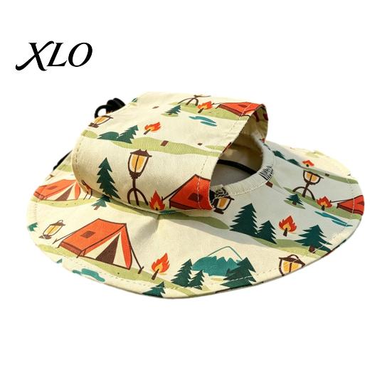 Breathable Sun Protection for Cats Cat Beach Hat, Summer Cap with Ear Holes, Adjustable Pet Gear Hat Small Dogs Outdoor Cute Head Accessory
