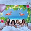 Hawaii petrecere Flamingo fundal pânză decor perete tropical Hawaiian petrecere cabină foto fundal Flamingo banner foto recuzită