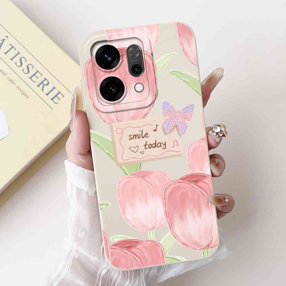 For Oppo Reno14 5G PLA110 Case Cute Rabbit Sunflower Soft Silicon Cover For Oppo Reno 14 CPH2737 6.59" Protective Cases Coque