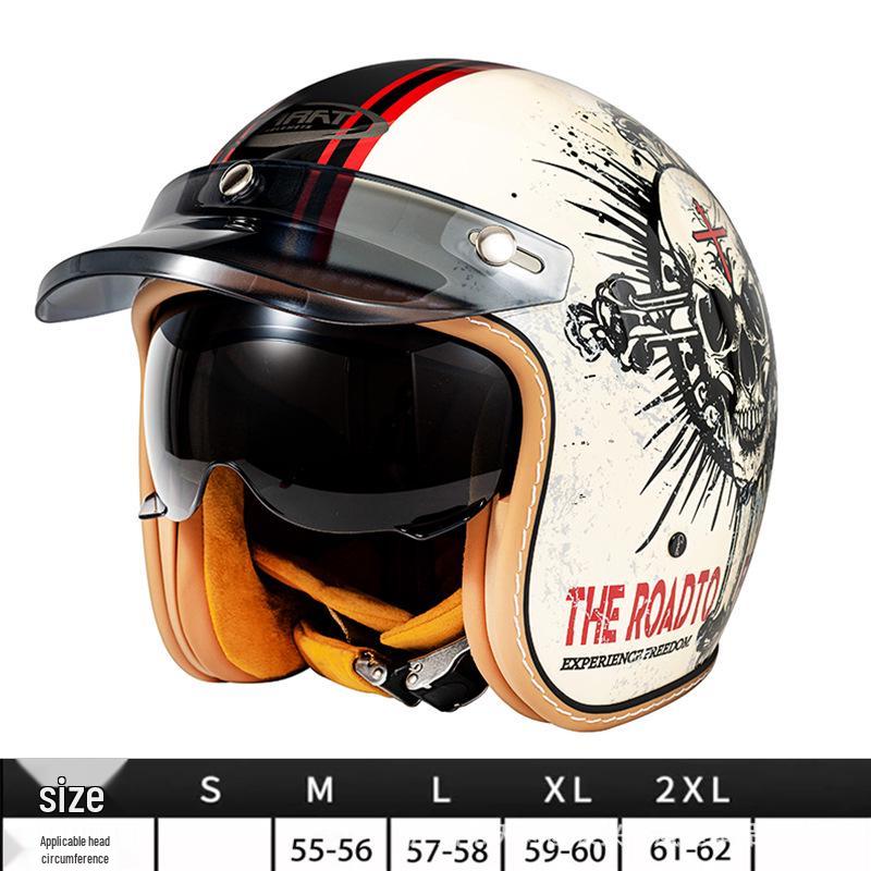 Best-Selling 3/4 DOT Motorcycle Helmet for Men & Women – Retro Scooter/Moped/Cruiser Style