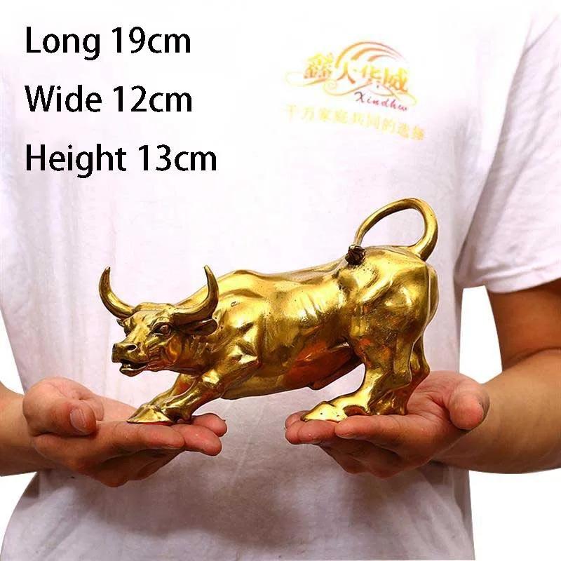 Copper Brass Bull Wall Street Cattle Sculpture Cow Statue Mascot Ornament Office Decor Exquisite Crafts Gift