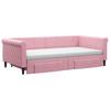 Pull Out Daybed with Drawers Pink 100x200 Cm Velvet