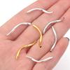 50pcs/lot 2x25mm Copper Curved Tube Metal Spacer Beads Crimp End Connectors For Jewelry Making DIY Bracelet Necklace Accessories