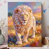 Majestic Lion Pearl Kit 5D Round Rhinestone Art Handmade Wall Picture Elegant Home Decor Present for Daily and Holiday Use