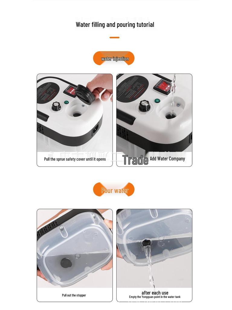 Dual Voltage High-Temperature Steam Cleaner 1200ML for Household Kitchen Use