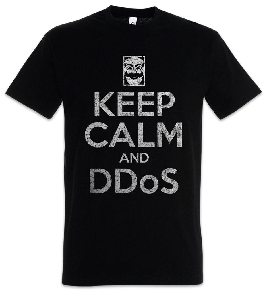 Keep Calm And Ddos Mens T-Shirt Mens Womens Tees Top IT Computer Science Computer Scientist PC Science Geek
