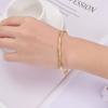 Simple Bamboo Shape Opening Bracelet Ladies Bamboo Stainless Steel C-Shaped Bracelet
