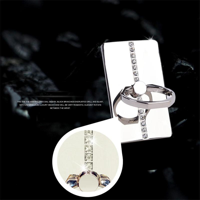 540° Drehbarer Luxus Metall Handyringhalter mit Diamanten Universal Klebe-Haftringständer für Handys Stilvoller Handygriff & Ständer