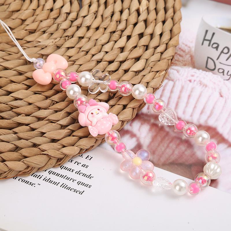 Hello Kitty Pearl Bow Phone Lanyard Keychain Pendant розы красного