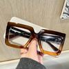 Two-color Transparent Square Frame Glasses Blue Light Blocking Computer Glasses Ladies Clear Lens Optical Spectacle Eyeglasses
