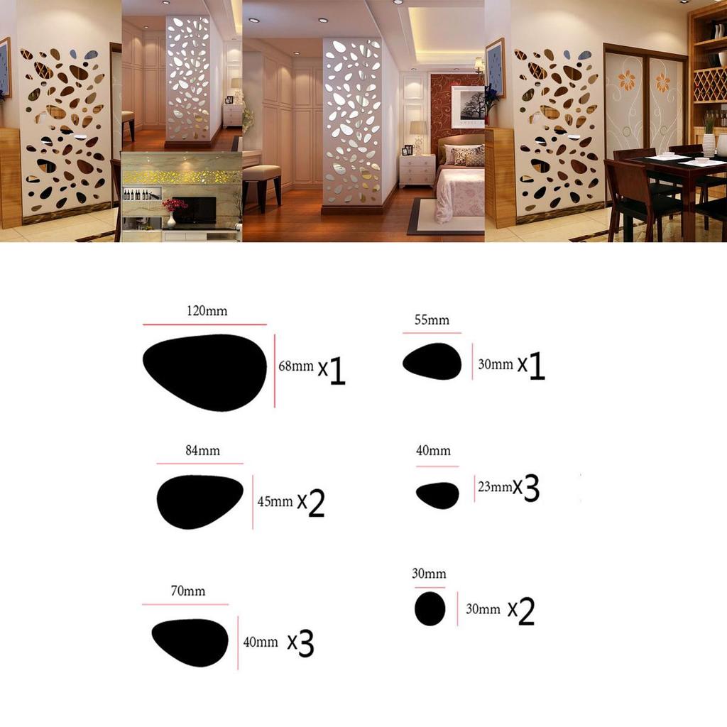 Set Luxos de 12 Autocolante de Perete din Vinil Oglindă pentru Decor Unic al Casei și Artă