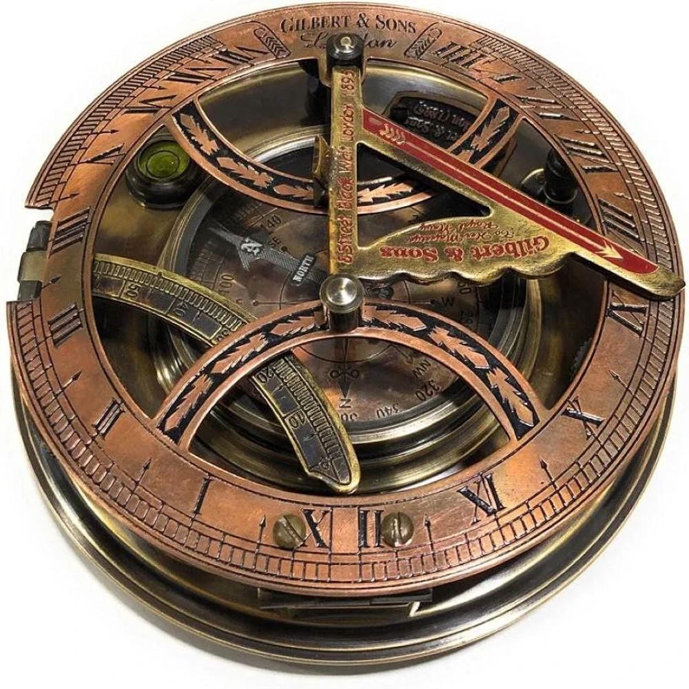 Brass Sundial Compass Directional Sundial Compass Antique Vintage Nautical Item.
