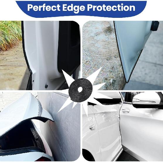 Car Door Edge Guards Strip - Upgraded, Easy Tall, Tightly, Fade-Resistant, Universal Fit Most Of Cars, Black Automotive Door Protector, Rubber Edge