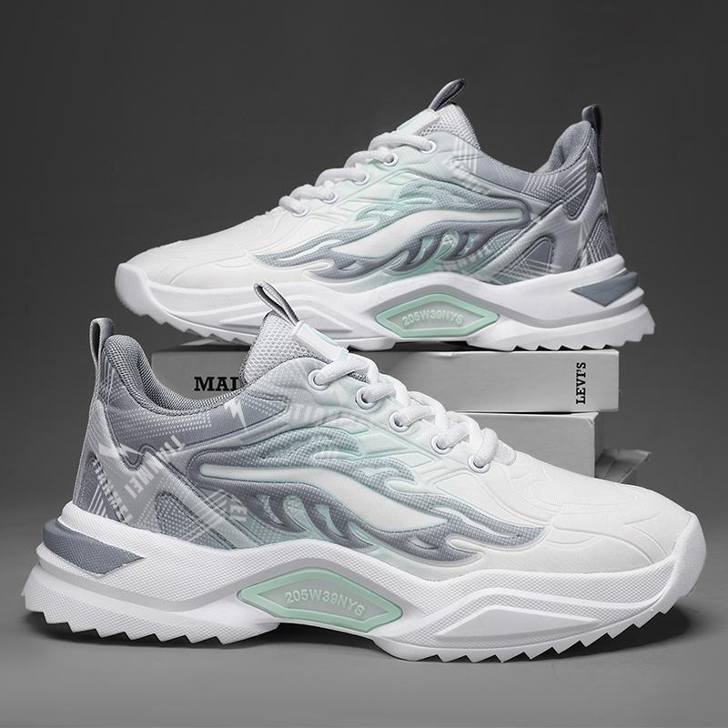 Men's Casual Sneaker Thick Bottom Trendy Black Lace Up Shoe Breathable Sneakers Platform Running Shoes Sport Light Male