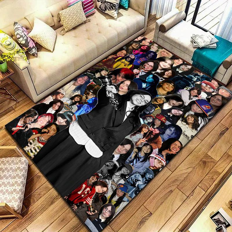 Billie Eilish Carpet Rug for Living Room Bedroom Home Sofa Decoration,Kids Play Non-slip Floor Mat