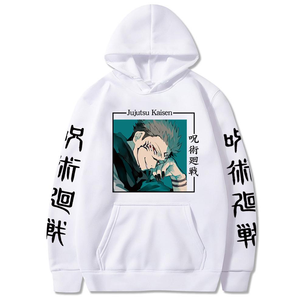 Anime Jujutsu Kaisen Graphic Printed Hoodies Vintage Oversized Hooded Sweatshirt Long Sleeves Hoodie Men Women Clothes