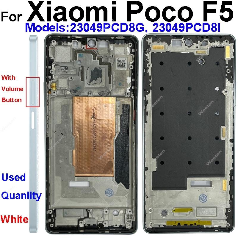 Mittelrahmen Gehäuse für Xiaomi Poco F5 Poco F5 Mittelrahmen Halter Abdeckung mit Linsenrahmen Lautstärketaste Ersatz Reparaturteile