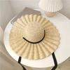 New Large Brim Ribbon Straw Hat Summer Hats For Women Ribbon Beach Cap Beach hat Dome Top Sun Hat Holiday Elegant cap