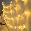 Battery Power Festoon Star Fairy String Lights Christmas Wedding Room Decoration Camping Outdoor Party Atmosphere Garland Lamp