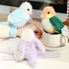 1/4 Inch Green Parrot Slap Band Plush Toy Kawaii Stuffed Bird Keychain Soft Plushie Gift for Kids