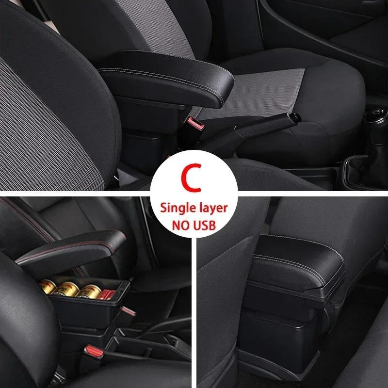 Pour Opel Corsa E Boîte Accoudoir Pour Corsa E Boîte de Rangement Intérieure Accoudoir en Cuir PU avec USB Accessoires de Voiture 2014 2015 2016-2019