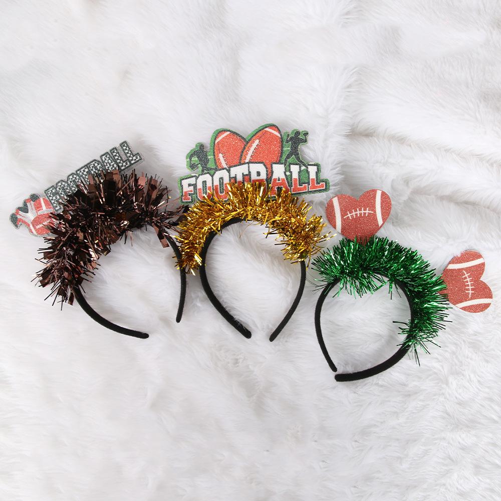 Super Bowl Party Decorations Colorful Stripes Headbands Cheering Fans American Football Letter