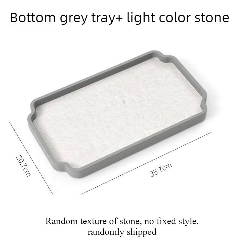 Stone Tray Luxury Rectangular Cement Storage Trays Removable Perfume Tray Multifunction Organizers Trays Modern Decoration