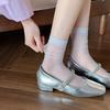 Female Summer Ultra Thin Hollow Mesh Solid Color All Go Boneless In The Tube Stack Socks