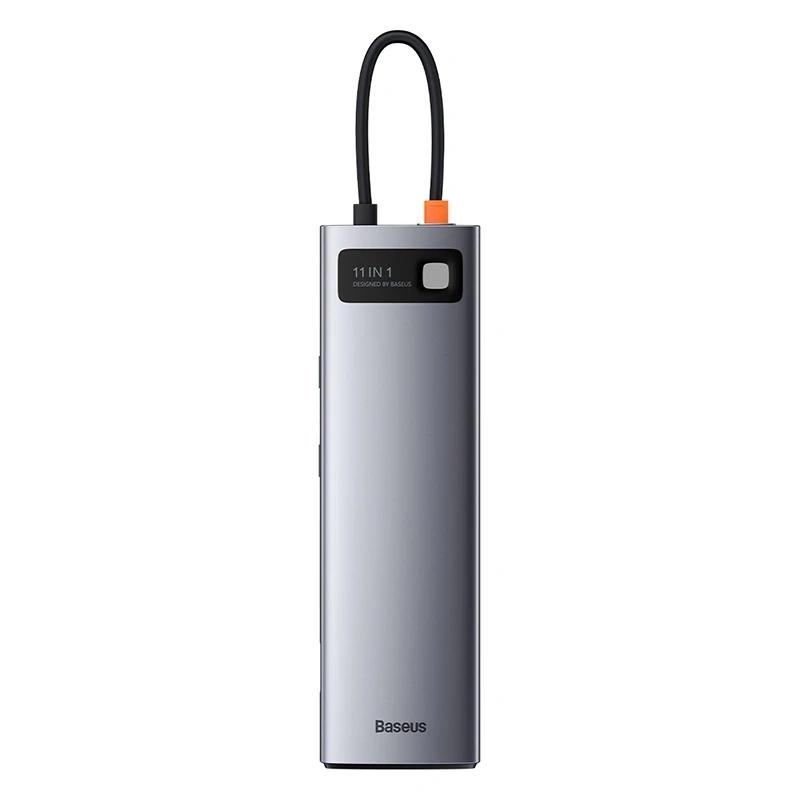 Hub 11W1 Baseus Metal Gleam Series, Usb-C Do 3X Usb 3.0 + 2X Hdmi + Usb-C Pd + Ethernet Rj45 + Microsd/Sd + Vga + Aux