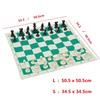 Portable Chess Traditional Chessboard Set for Tournament Club with Green Roll-up Board + Plastic Bag Chess Game