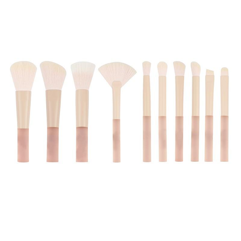 Mini 10-Piece Candy Makeup Brush Set: Stippling, Powder, Highlight, Eyeshadow