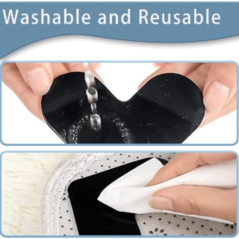 4/8/12PCS Washable Rug Gripper Reusable Rubber Mat Rug Pads Sticker Double Sided Non-Slip Patch Tape for Tile Floors Carpets