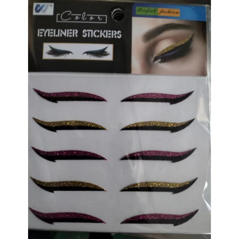 

Поддельная блестящая подводка для глаз, самоклеящаяся вечерние наклейка для макияжа, подводка для глаз, волшебная лента для двойного века, макияж кошачьего глаза, косметические инструменты 5pairs