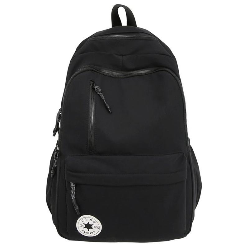Schoolbag Solid Color Simple Backpack Men's and Women's Trend Original School Bag Students Commuting Light Travel Backpack