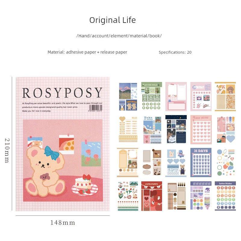 

Miss Ben Original Stickers Journal Material Printing Book Creative Young Adult Mobile Phone Decoration Sticker Cute Journal Stickers Life vol.3