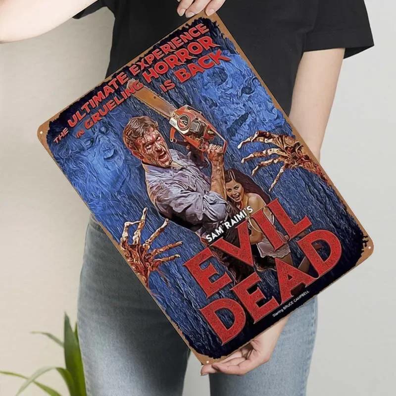 

Хелловінська прикраса Прикраса ігрової кімнати Чоловік Злі мерці Постер Металева табличка Вінтажний декор Мистецтво Мурал Декоративні металеві пластини Стіна 7.9x11.8In(20x30cm)