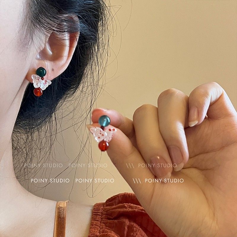 

Easiest for Match Original Design Butterfly Small Summer Female Stud Earrings 3391A spotted butterfly by Willow red earrings