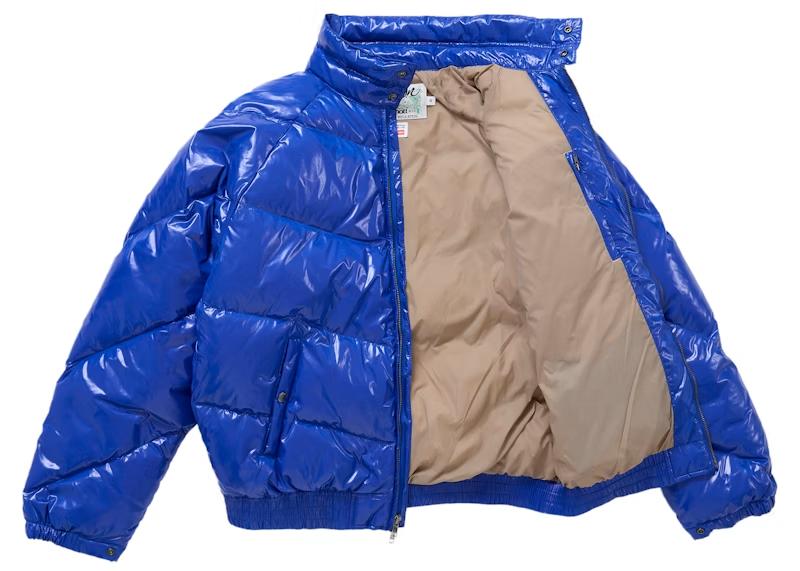 Supreme x Schott Glossy Lightweight Down Puffer Jacket Royal