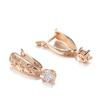 Unique Ethnic Bride Drop Earrings Women High Quality  Rose Gold Color Natural Zircon Fashion Wedding Daily Jewelry