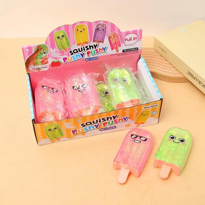 Summer Ice Pop Squishy Fidget Toy, Colorful Anxiety Soothing Sensory Toy, Stress Relief for Kids Classroom Calm