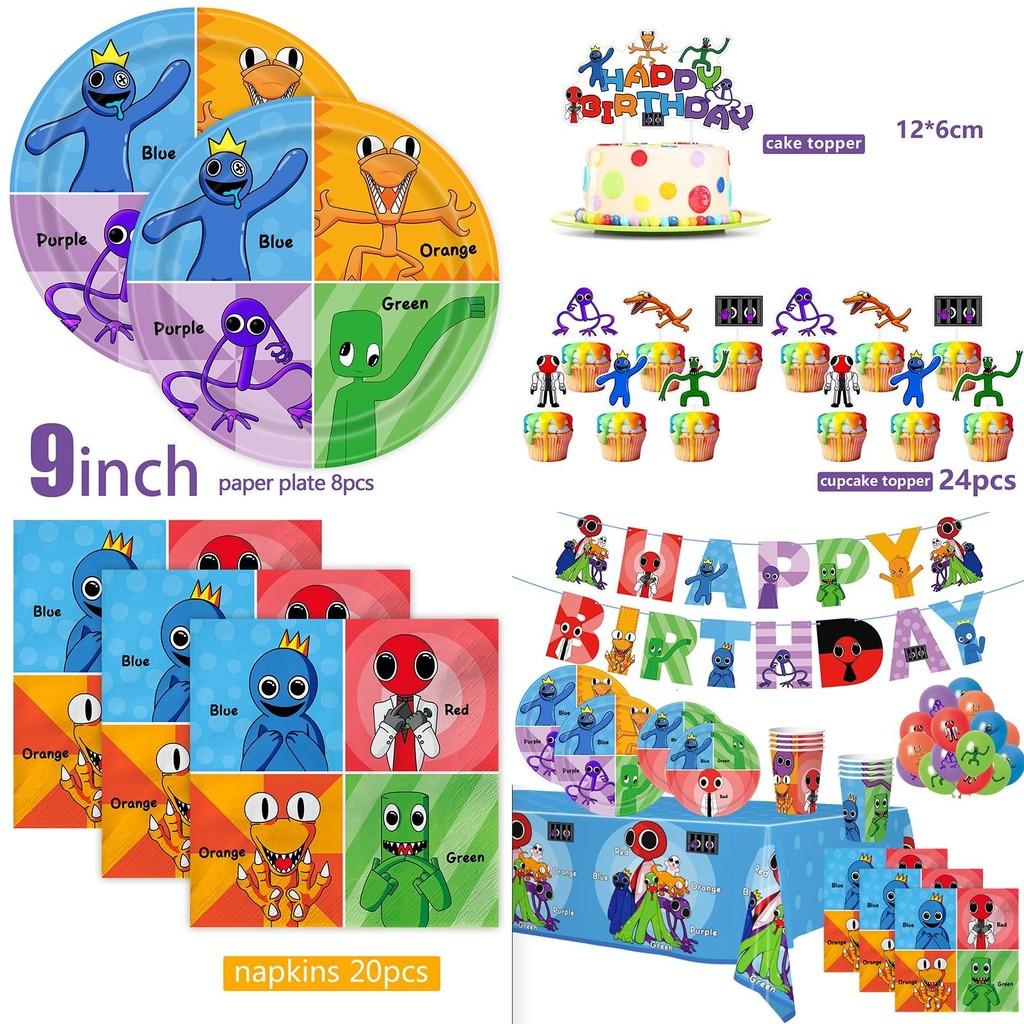 Accattivante Banner Festa Roblox Rainbow Friends, Topper per Torta, Palloncini e Altro!