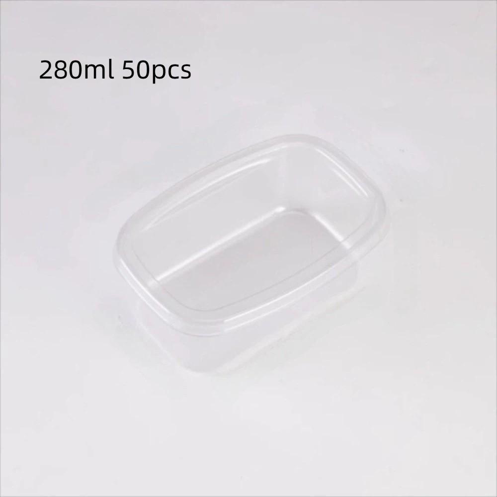 

50pcs 500/280ML Dessert Container with Lid Oval Mousse Dessert Cups with Cover Cookie 280ml